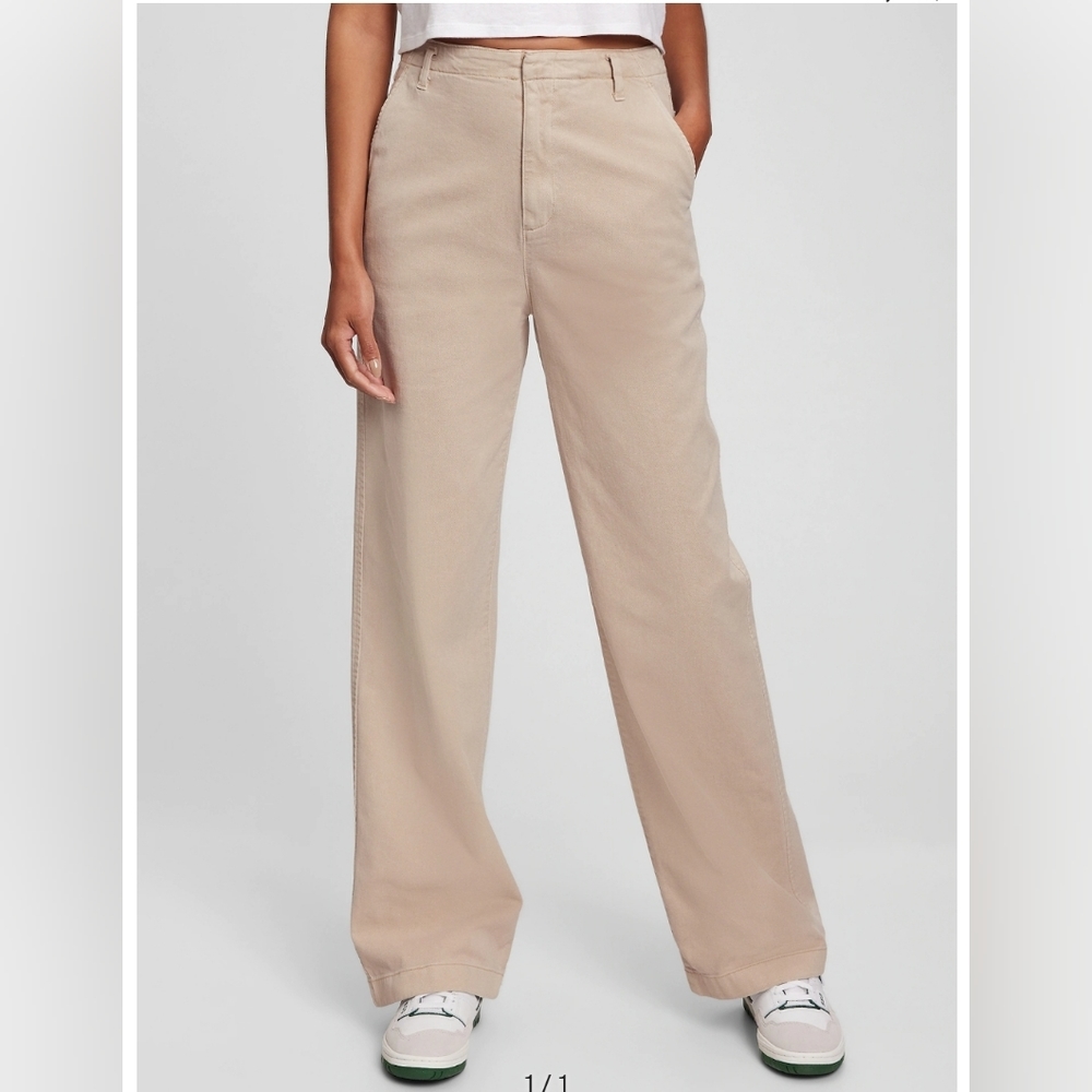 Gap Loose Wide Leg Pant Moonstone Beige Size 12 NWT!